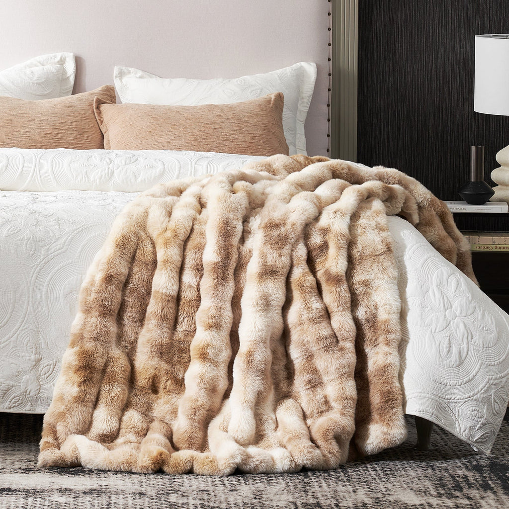 Bubble Tie-Dye Faux Fur Throw