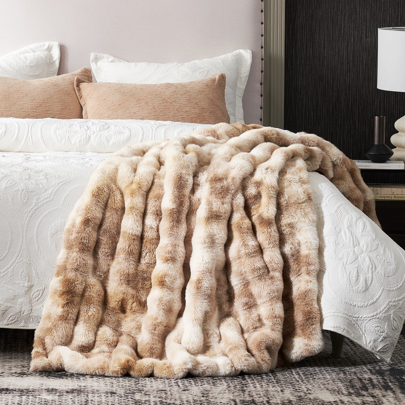 Bubble Tie-Dye Faux Fur Throw