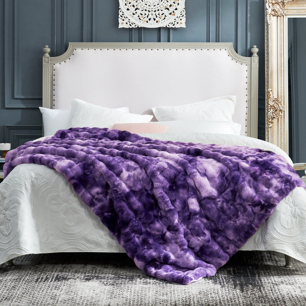 Bubble Tie-Dye Faux Fur Throw