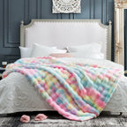 Bubble Tie-Dye Faux Fur Throw