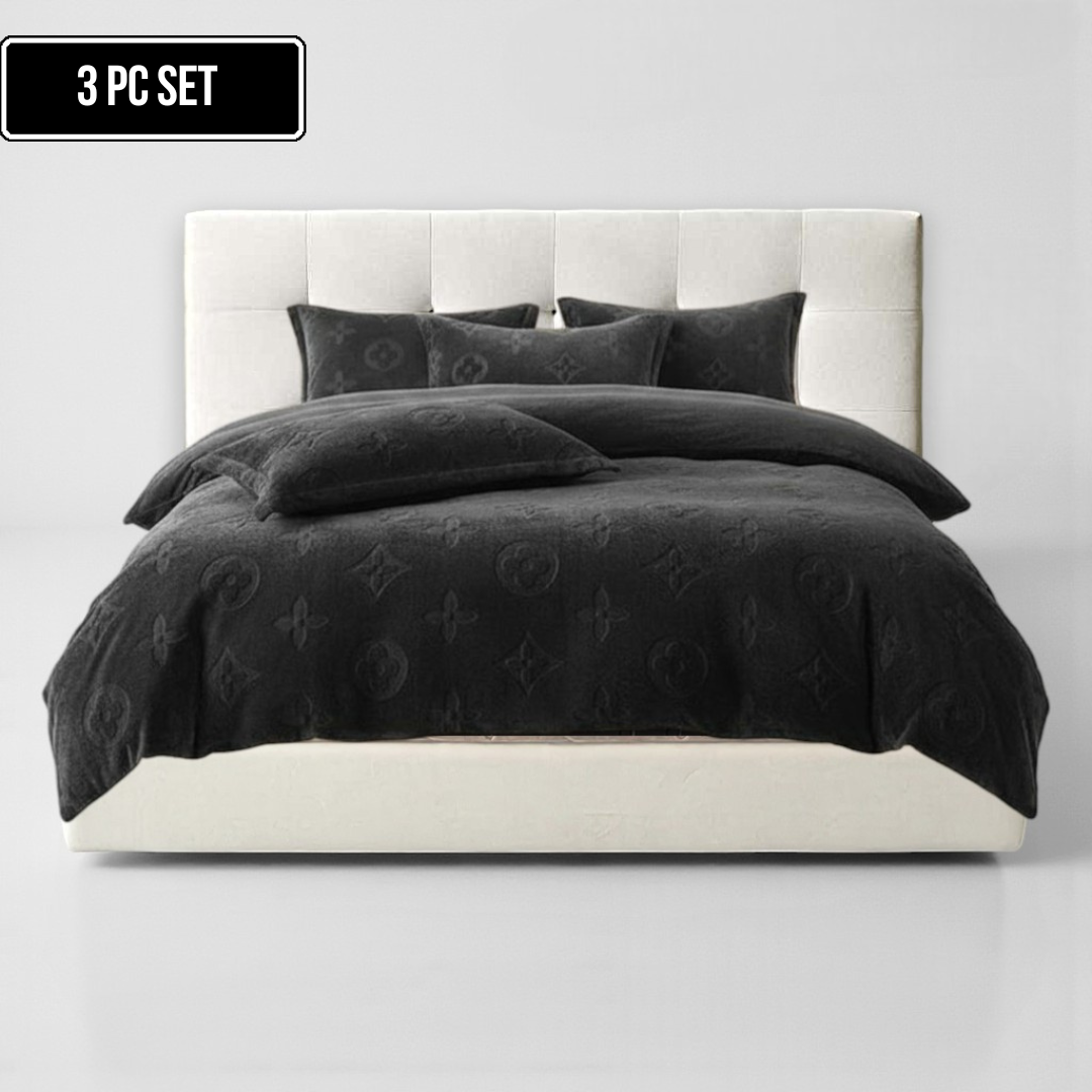 3-Piece MonoFloral Duvet Cover Bedding Set Main image