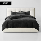 3-Piece MonoFloral Duvet Cover Bedding Set