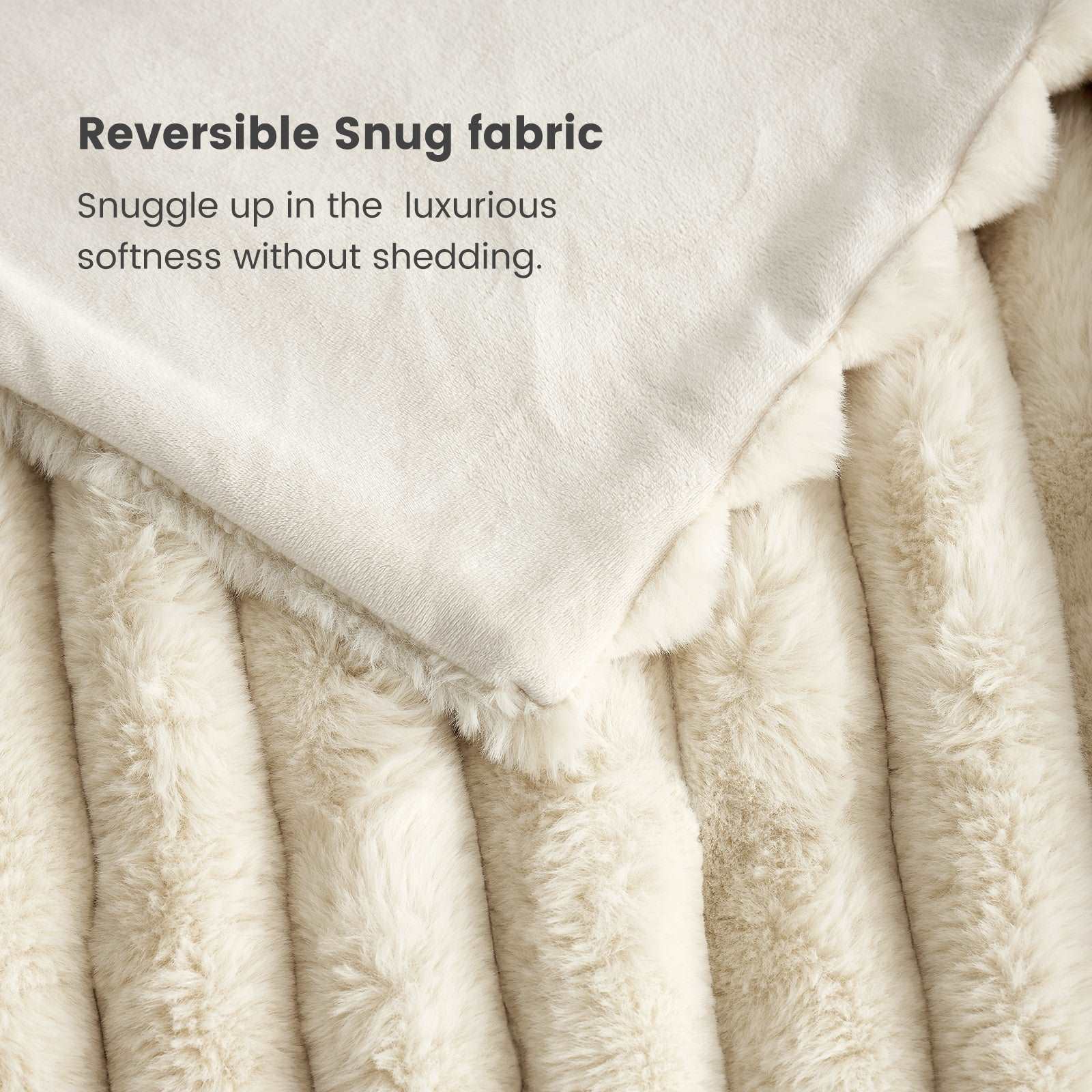 Striped Faux Fur Throw