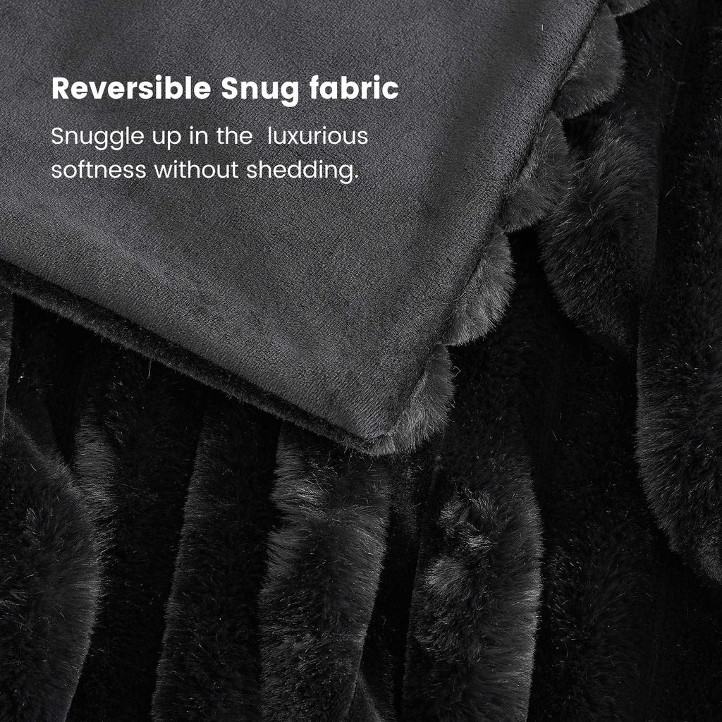 Striped Faux Fur Throw