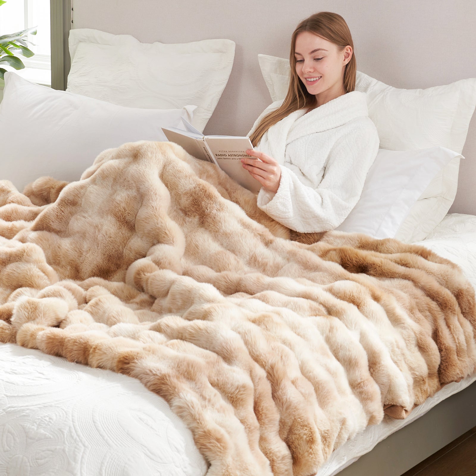 Bubble Tie-Dye Faux Fur Throw