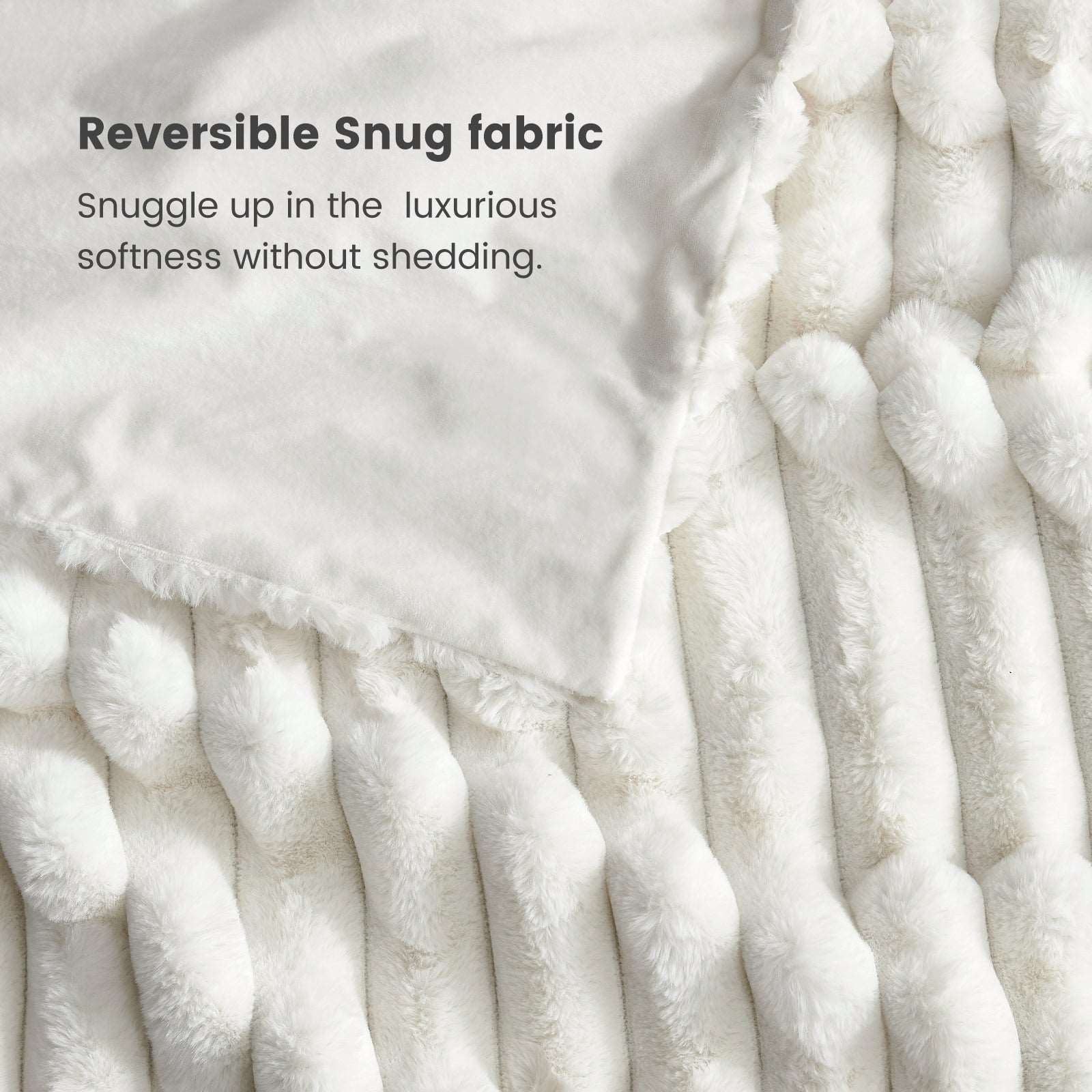 Striped Faux Fur Throw