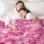 Striped Faux Fur Throw