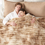 Striped Faux Fur Throw