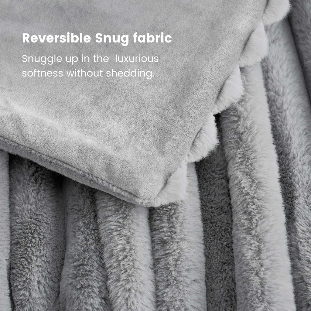 Striped Faux Fur Throw