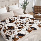 Cow Print Faux Fur Throw