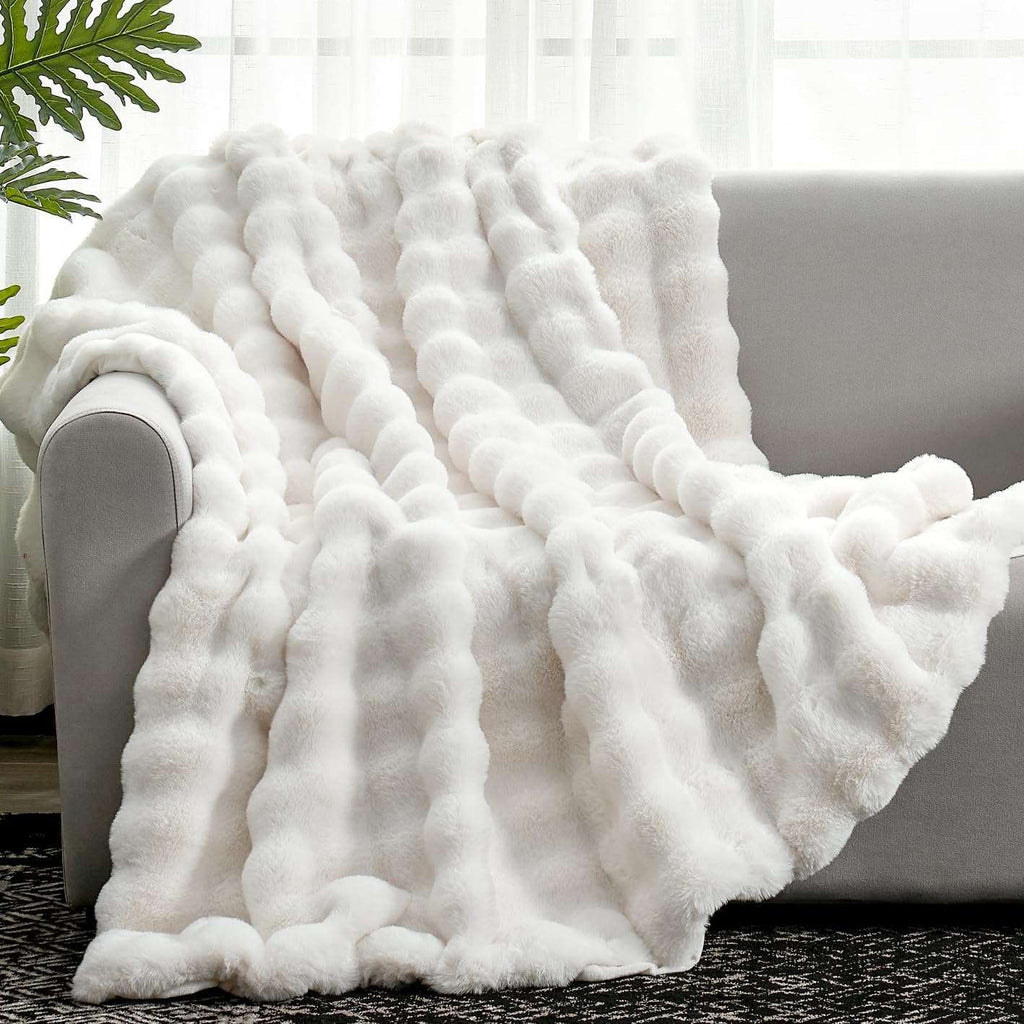 Bubble Tie-Dye Faux Fur Throw
