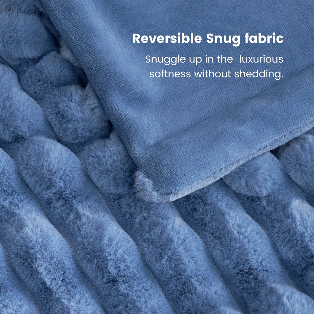 Striped Faux Fur Throw
