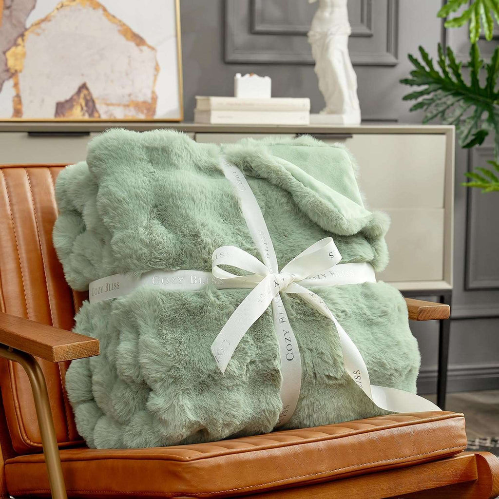 Bubble Tie-Dye Faux Fur Throw