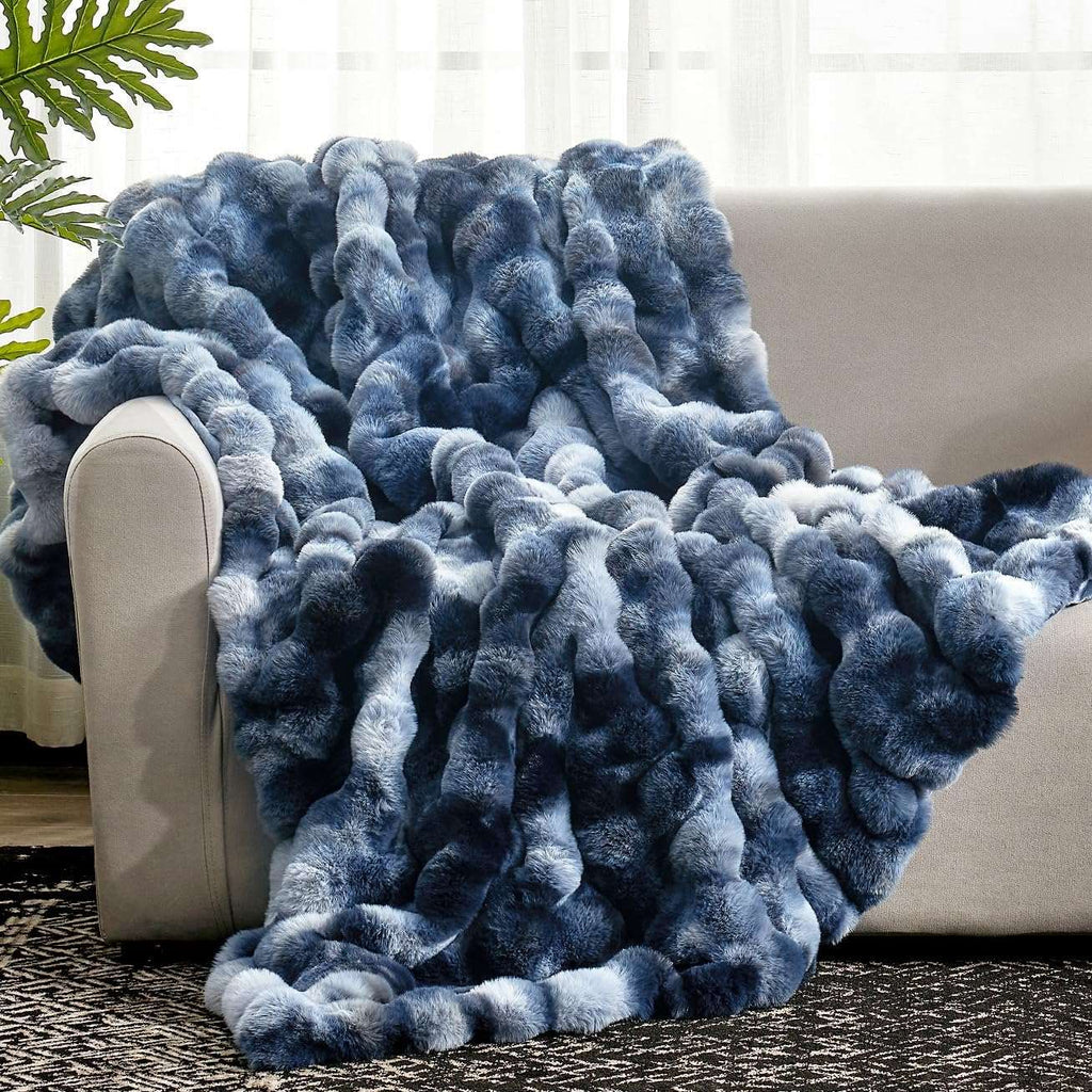 Bubble Tie-Dye Faux Fur Throw