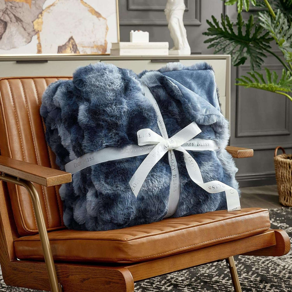 Bubble Tie-Dye Faux Fur Throw
