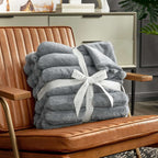 Striped Faux Fur Throw