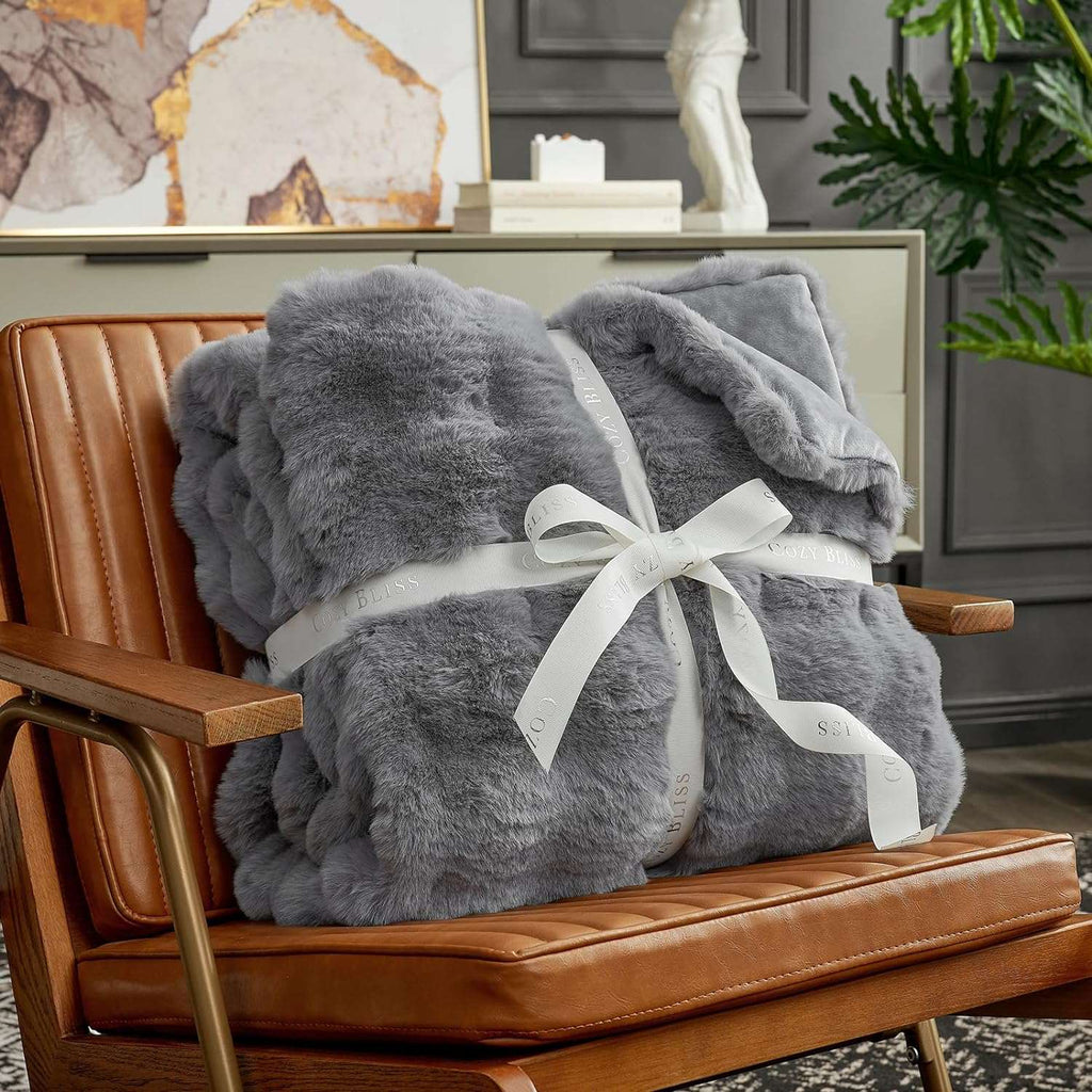 Bubble Tie-Dye Faux Fur Throw
