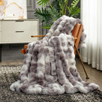 Bubble Tie-Dye Faux Fur Throw
