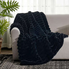 Striped Faux Fur Throw