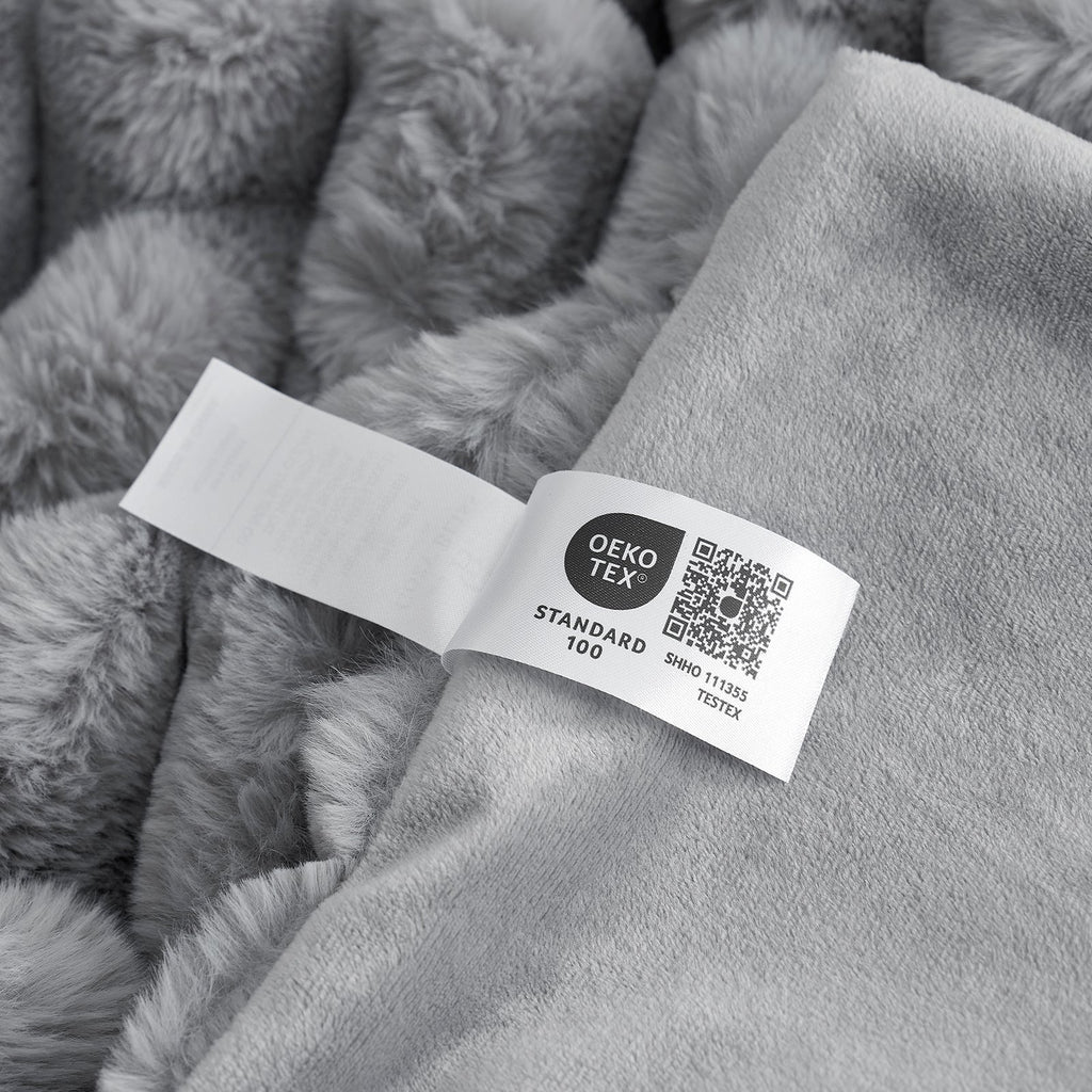 Striped Faux Fur Throw