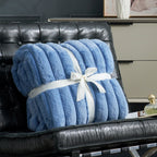 Striped Faux Fur Throw