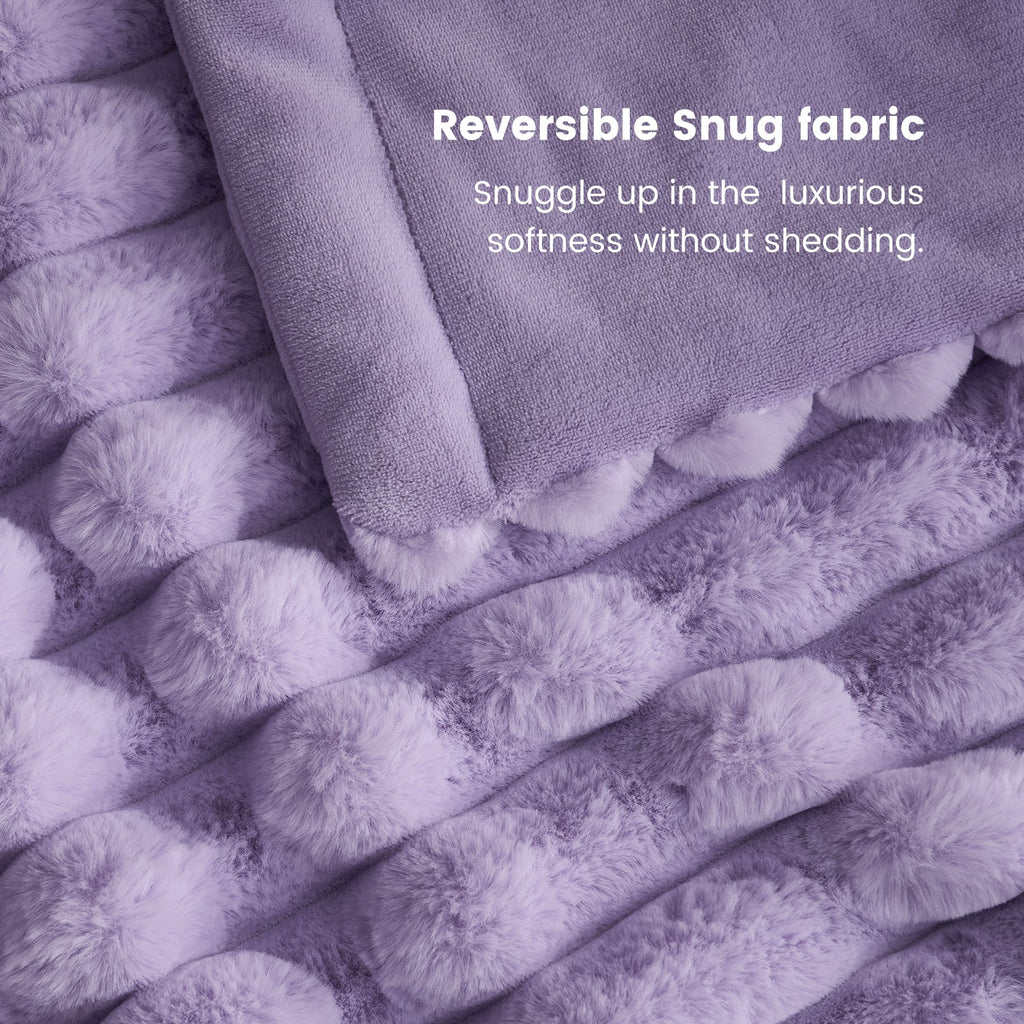 Striped Faux Fur Throw