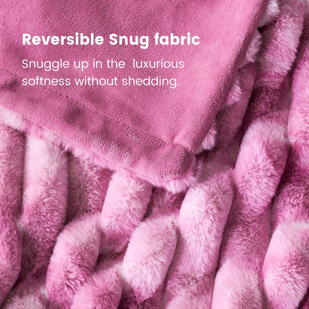 Striped Faux Fur Throw