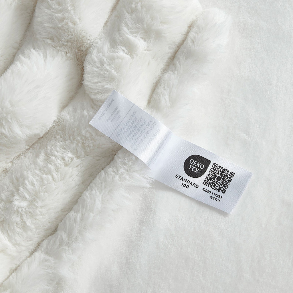 Striped Faux Fur Throw