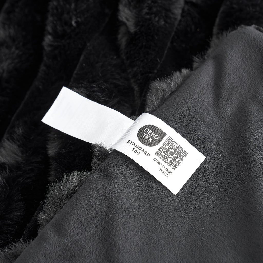 Striped Faux Fur Throw
