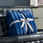 Striped Faux Fur Throw