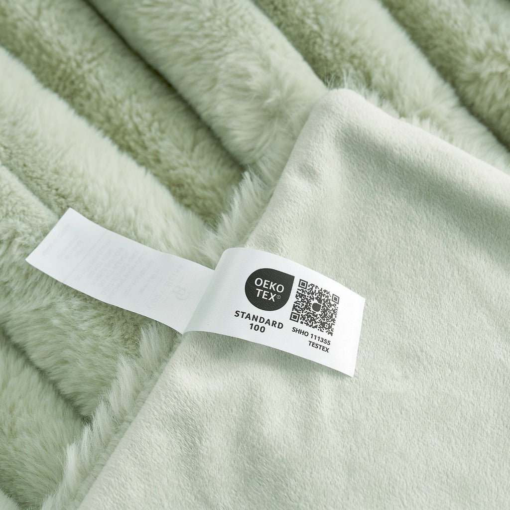 Striped Faux Fur Throw