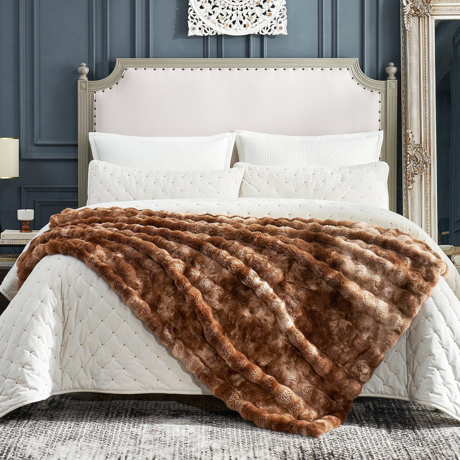 Bubble Tie-Dye Faux Fur Throw