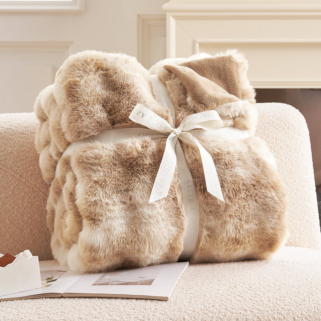 Bubble Tie-Dye Faux Fur Throw