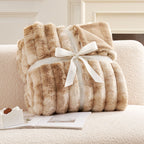 Striped Faux Fur Throw