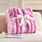 Striped Faux Fur Throw