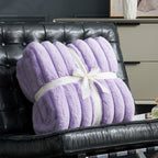 Striped Faux Fur Throw