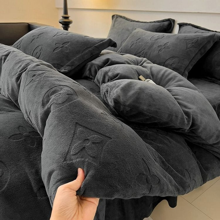 3-Piece MonoFloral Duvet Cover Bedding Set