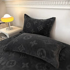 Full 4-Piece MonoFloral Duvet Cover Bedding Set