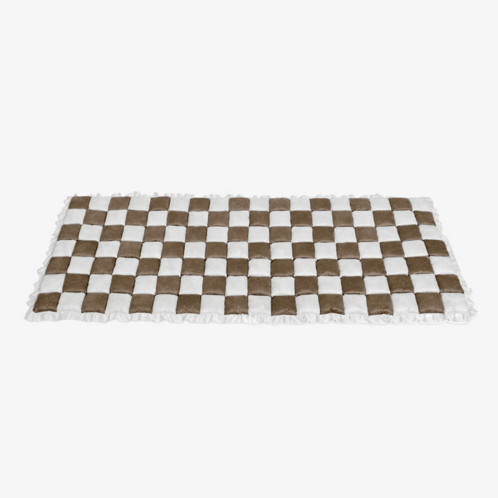 Cream Fuzz Dog Bed Mat