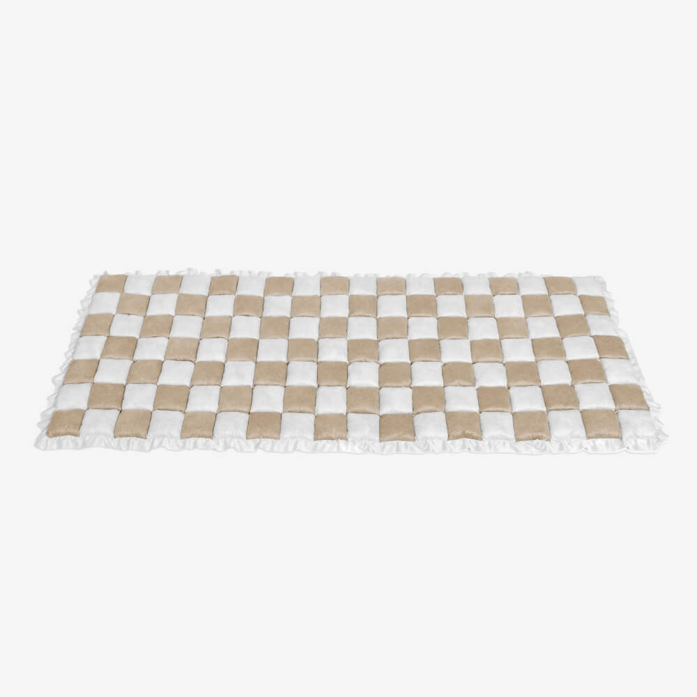 Cream Fuzz Dog Bed Mat