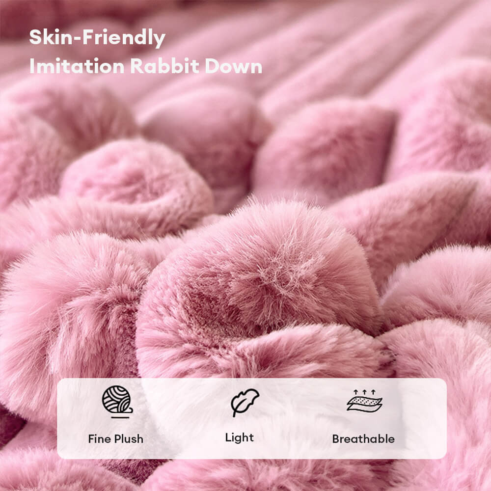 Striped Faux Fur Fitted Sheet