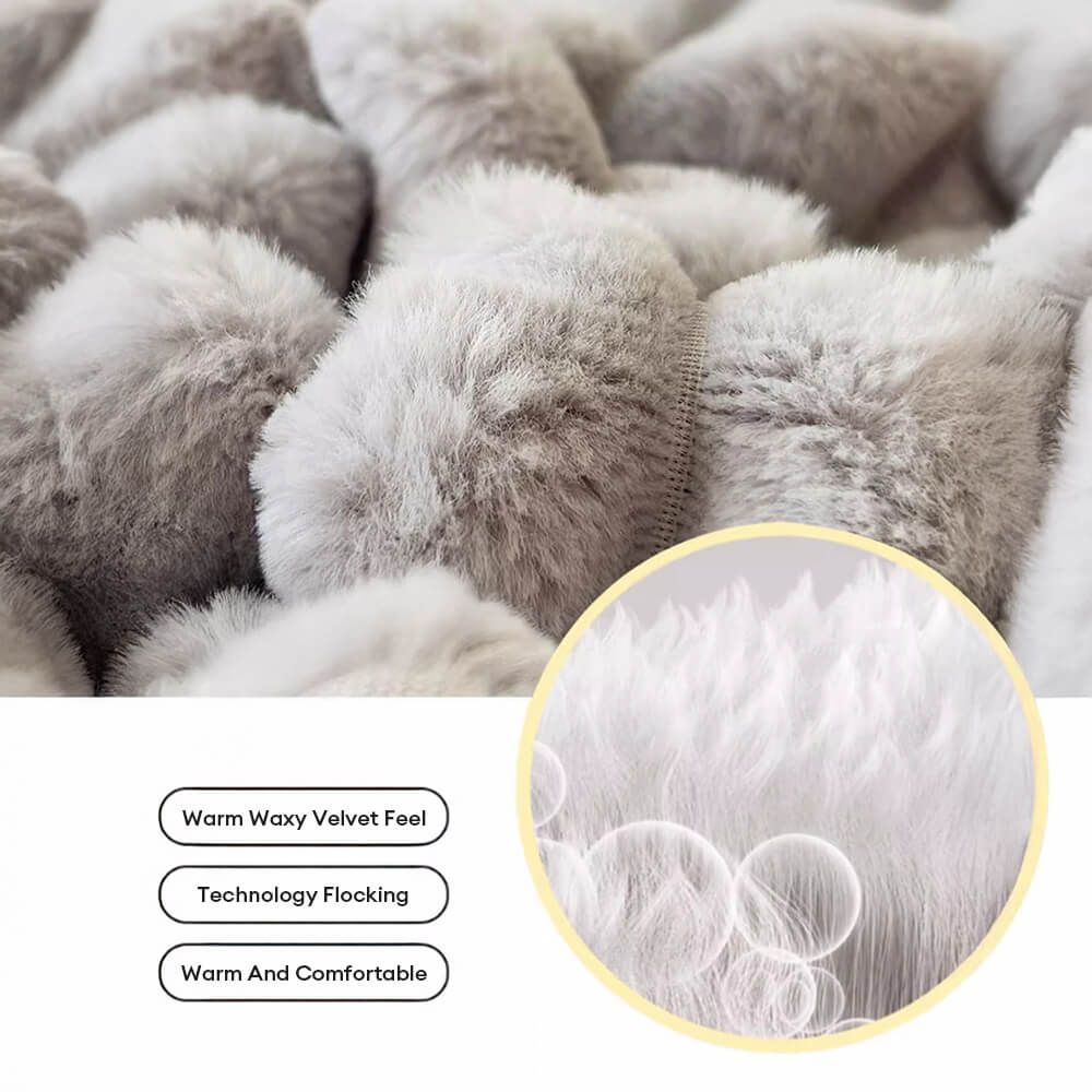 Striped Faux Fur Fitted Sheet