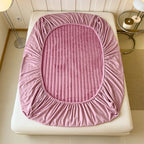 Striped Faux Fur Fitted Sheet