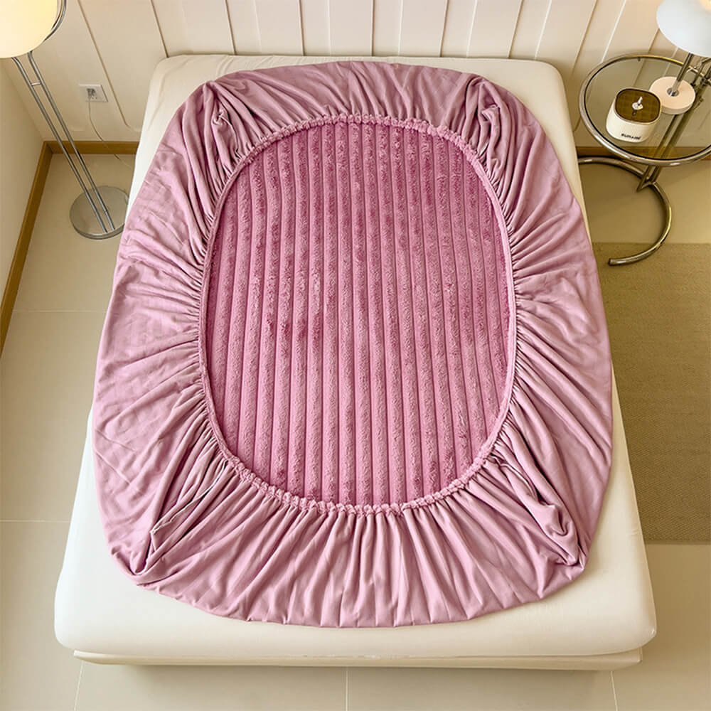 Striped Faux Fur Fitted Sheet