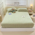 Striped Milk Velvet Fitted Sheet