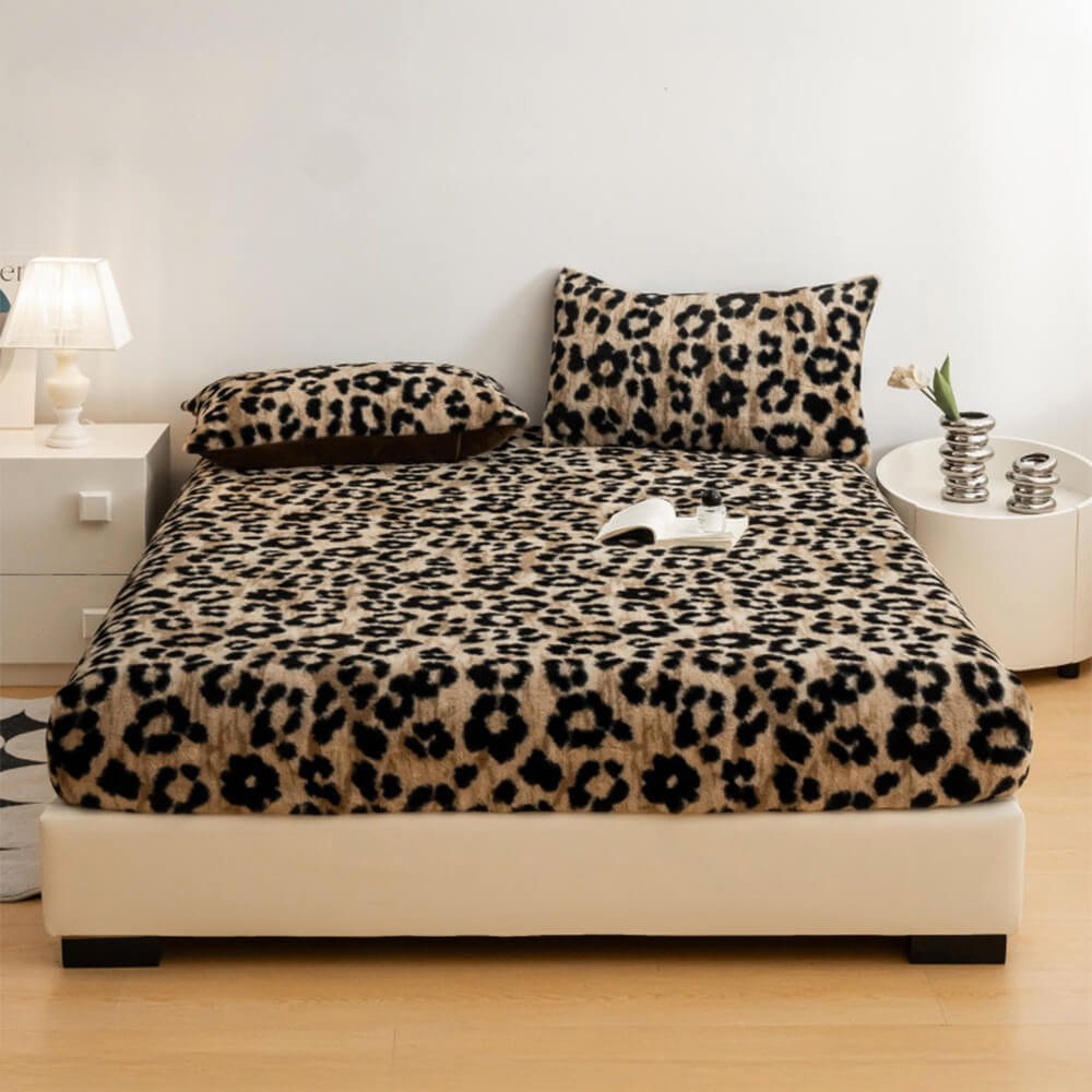 Leopard Faux Fur Fitted Sheet