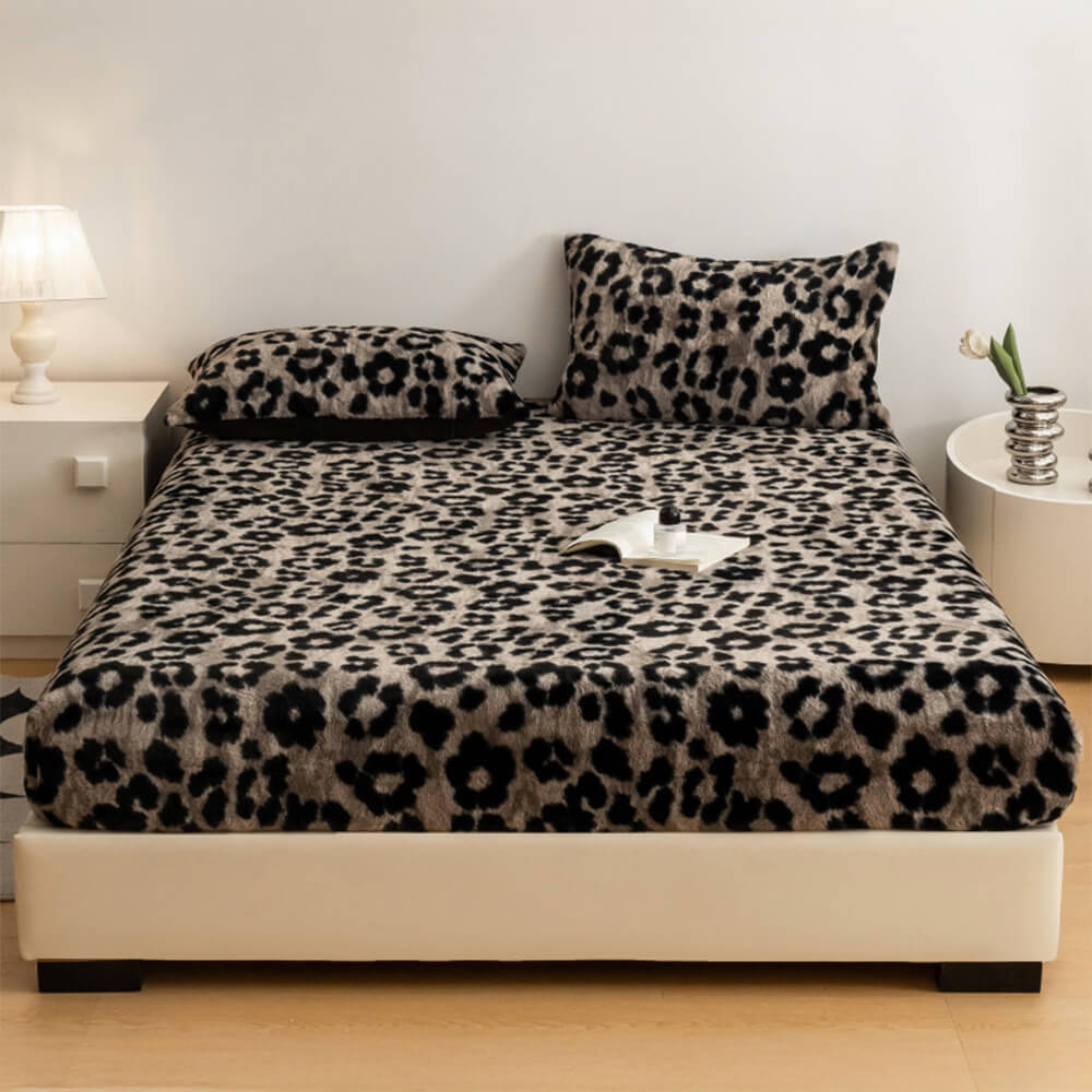 Leopard Faux Fur Fitted Sheet