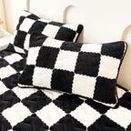 Checkered Milk Velvet Fitted Sheet
