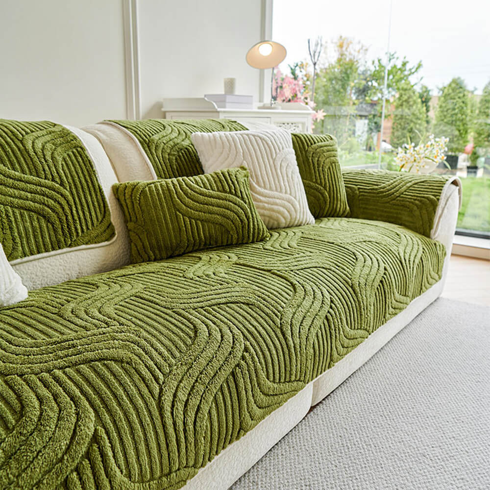 Geo Plush Couch Cover