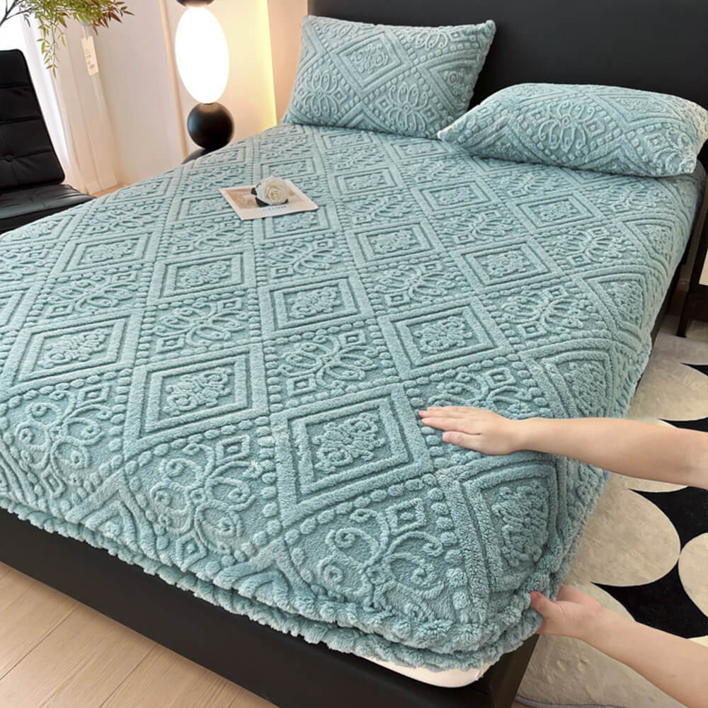 Baroque Embossed Velvet Fitted Sheet